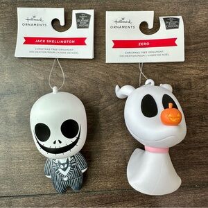 Hallmark Disney NWT The Nightmare Before Christmas Ornaments - Jack & Zero